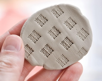 Double happiness clay stamp Chinese Symbol, DIY wedding ceramic favor, Pottery texture tool