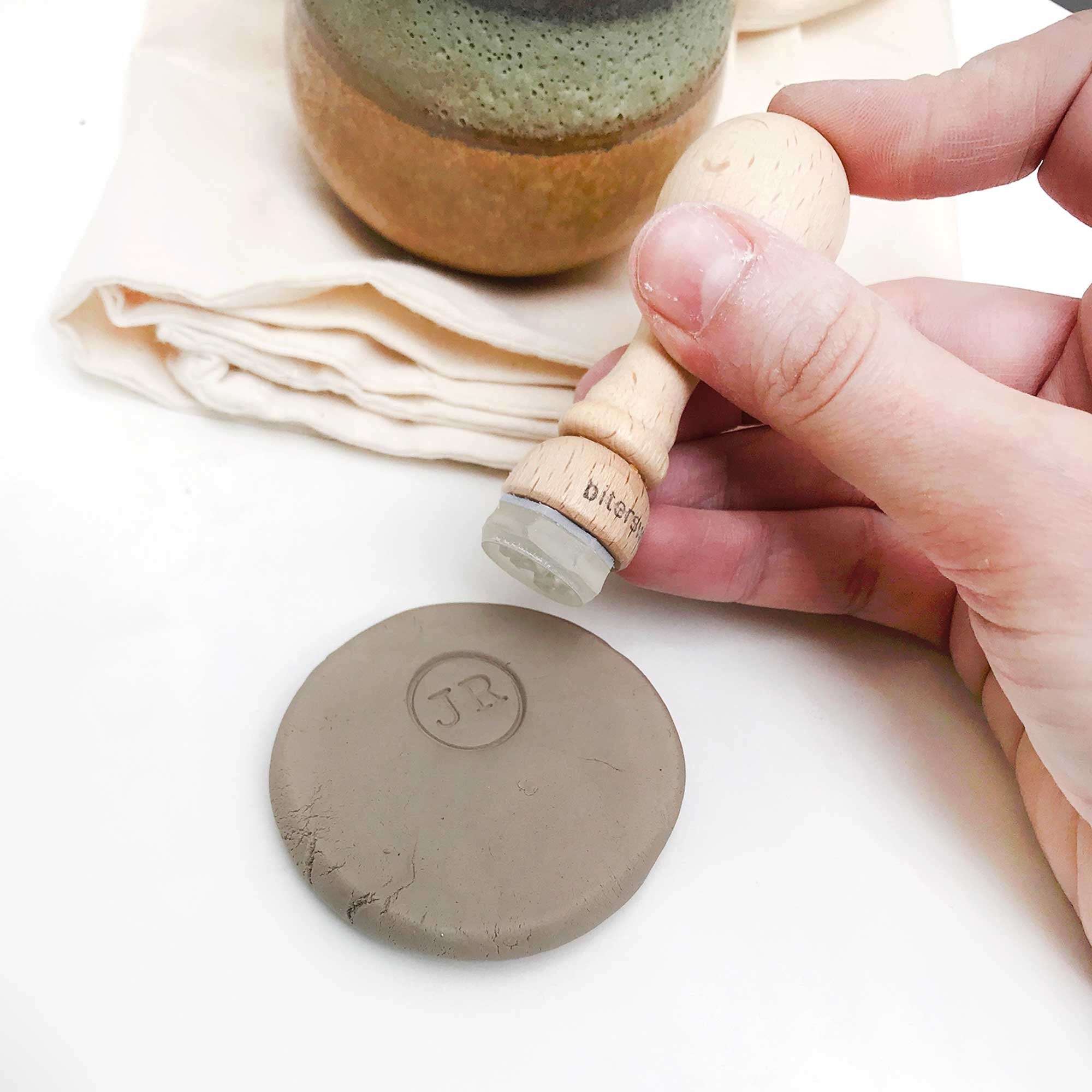 Monogram circle stamp for pottery signature initials pottery Etsy