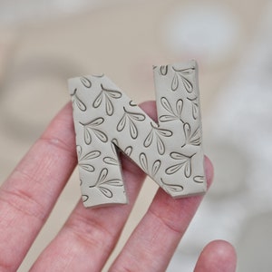 Timbro in argilla con texture di piccoli rami per decorazioni di ceramiche e saponi, timbro acrilico in argilla polimerica botanica, timbro in mini foglie per ceramiche