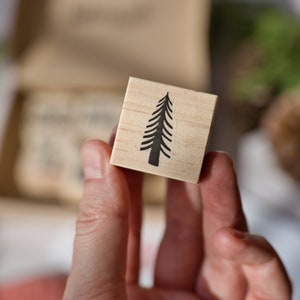 Scandi fir tree rubber stamp for card making, Christmas rubber stamps, modern tree wooden stamp for DIY wrapping paper, tree forest craft