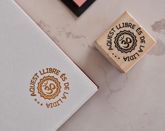 Personalisierter Chakra Exlibris Stempel, Name Bibliothek Stempel für Meditation Journal, spirituelles Ex Libris