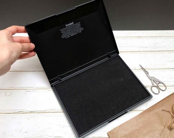 Extra large black ink pad for paper, extra large stamp pad for large stamps, big black ink pad for big stamps