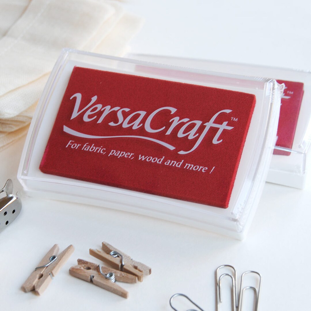 Red Stamp Pad, Mini Red Ink Pad for Fabric, Versacraft Poppy Red Ink
