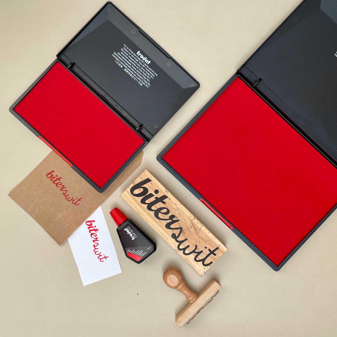 Extra Large Red Ink Pad for Rubber Stamps, Large Red Stamp Pad for ...