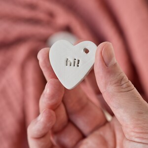 mini clay texture stamp hi! for cute ceramic messages by biterswit
