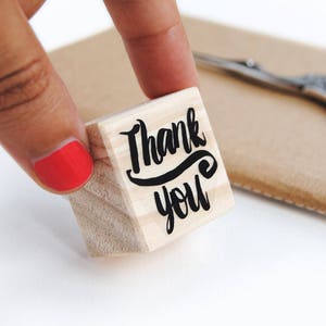 Etsy shop supply for handmade product packages, hand lettered stamp, artisan product package stamps, hand made text stamp, thank you stamp image 6
