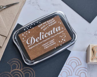 Celestial Copper Delicata Ink, Metallic Bronze Pigment Stamp Pad, Wedding Stationery, Halloween Stamp, Paper Crafts