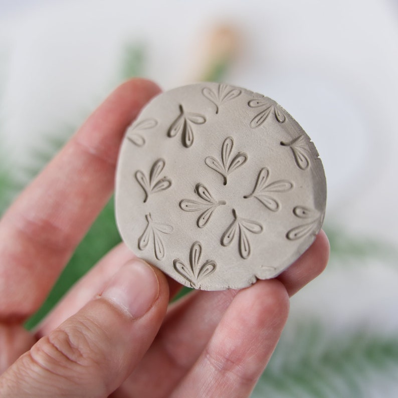 micro texture botanical stamp for clay and ceramic decoration by biterswit