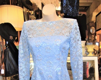 Vintage CD de Christian Dior Robes Du Soir 1980's Lace, Sequin and Taffeta Dress/Size 6/Unworn Condition