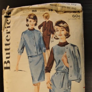 Vintage 1960&#39;s  60&#39;s Butterick 2851 Sewing Pattern for Jumper Jacket and Blouse