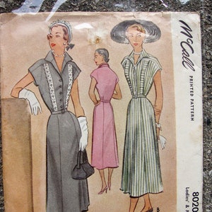 1940&#39;s 1950&#39;s Pretty Afternoon Dress Pattern * 34 Bust