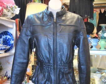 Leather King Womens Jacket Black, Medium 