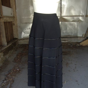 Vintage 1940's 1950's Black Rayon Crepe Flared Skirt - Etsy