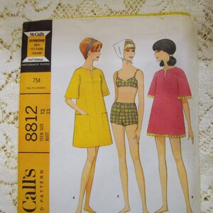 Vintage 1960&#39;s McCall&#39;s Pattern 2 Piece Swim Suit and Beach Coat