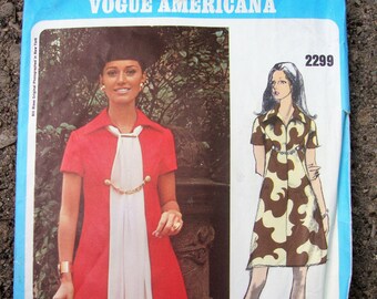 Vintage 1960's Vogue Americana Pattern Bill Blass A Line Dress * 36 Bust