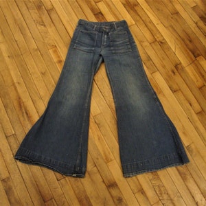 Vintage 1960&#39;s 1970&#39;s Denim Elephant Bell Jeans/Boho Jeans/Keep on Truckin&#39; Jeans