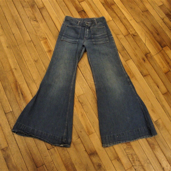 Vintage 1960's 1970's Denim Elephant Bell Jeans/Boho Jeans/Keep on Truckin' Jeans