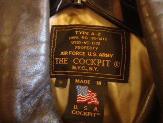 Vintage Cockpit A2 Brown Leather Flight Jacket/Size M… - Gem
