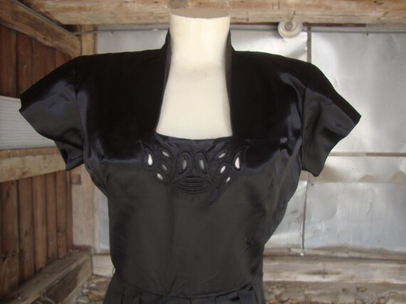 Vintage 1940's Black Satin Sylvan Original Cockta… - image 3