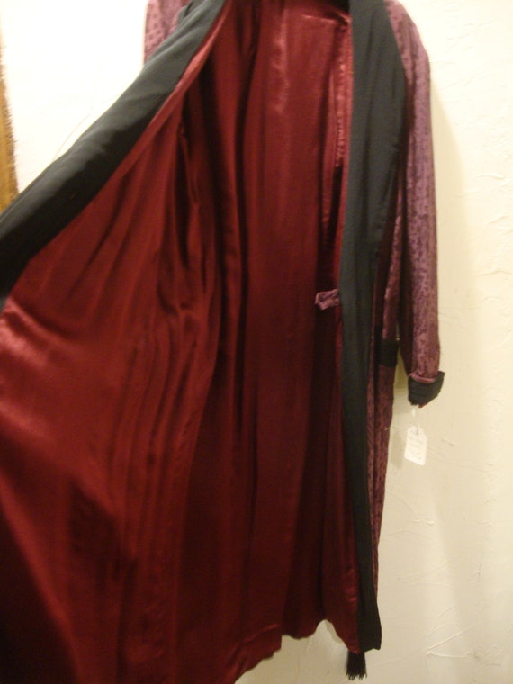 Vintage 1930's 1940's Maroon and Black Art Deco P… - image 7