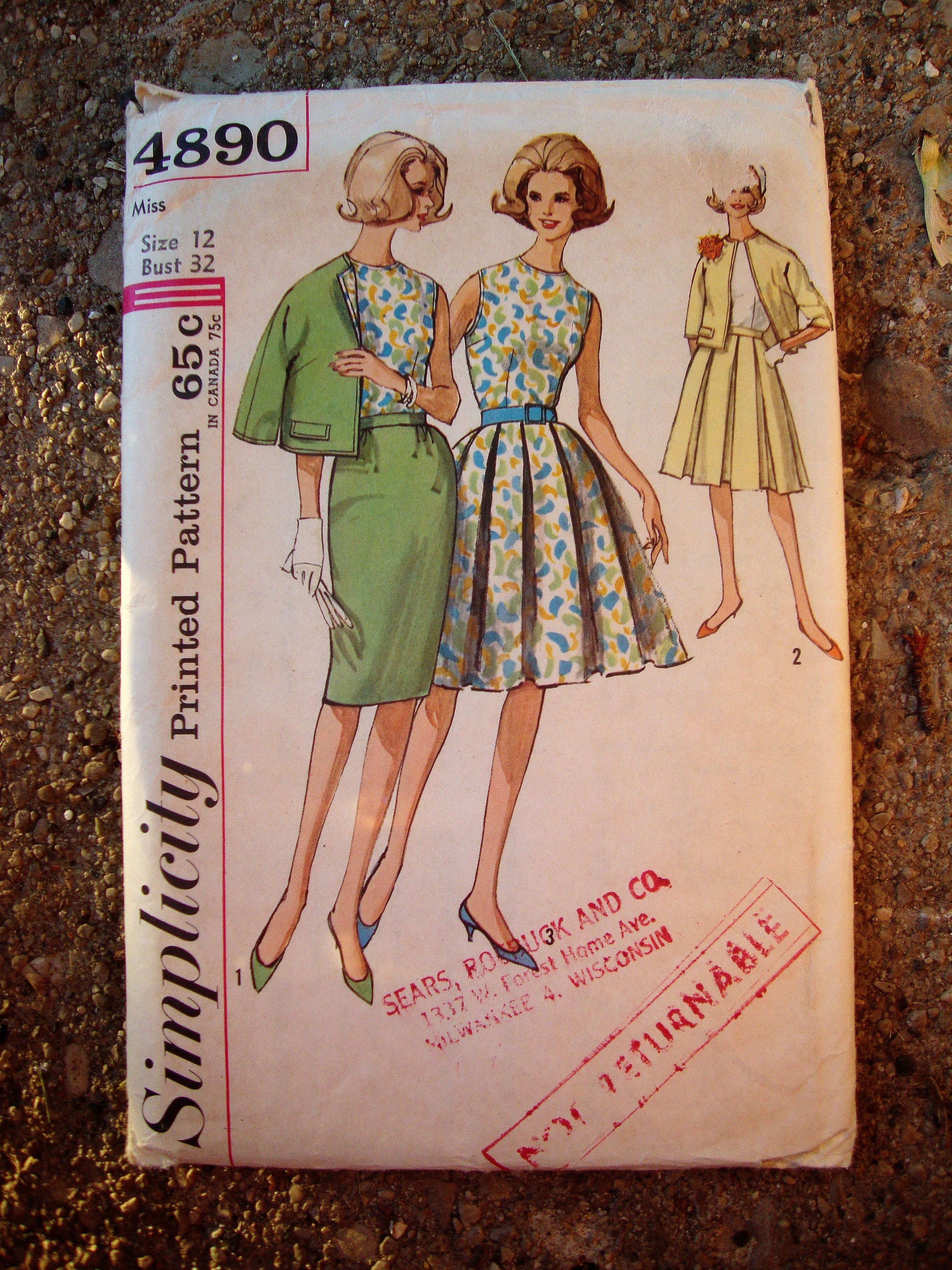 Vintage 1960's Donna Reed Style Pattern With Jacket, Blouse and 2 ...