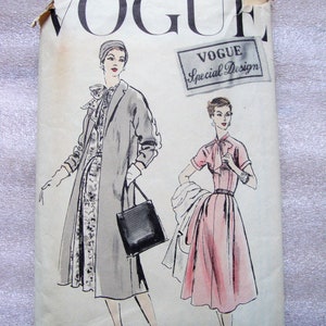 Vintage 1950&#39;s Vogue Special Design Pattern for Dress and Coat Ensemble * 34 Bust
