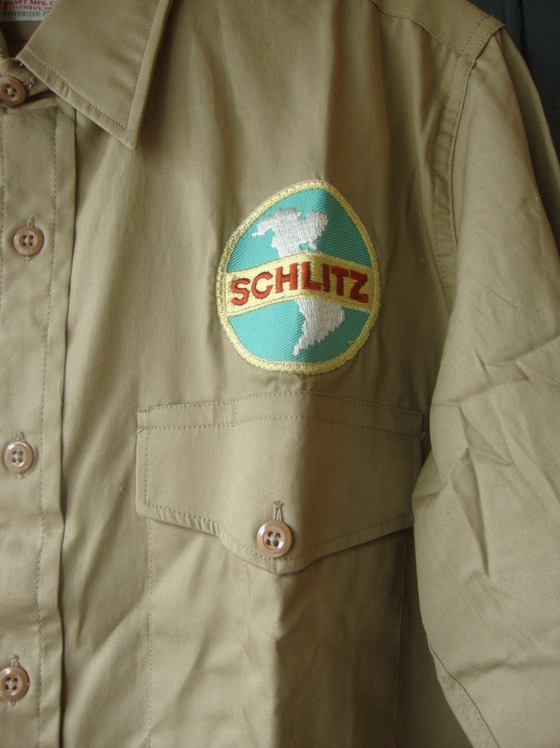 Vintage 1950's Schlitz Work Shirt/noswt/milwaukee Beer/size 14.532