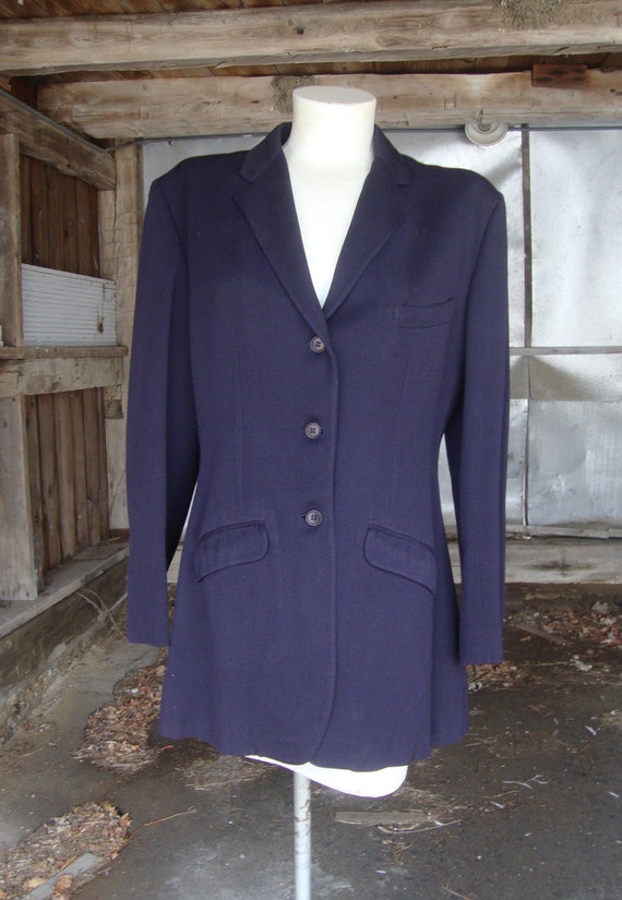 Vintage 1940's Dark Blue Riding Jacket-Size Medium