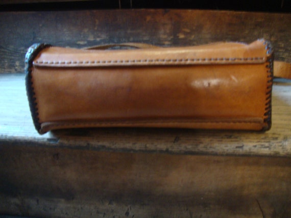 Vintage 1960's 1970's Hand Tooled Leather Large S… - image 7