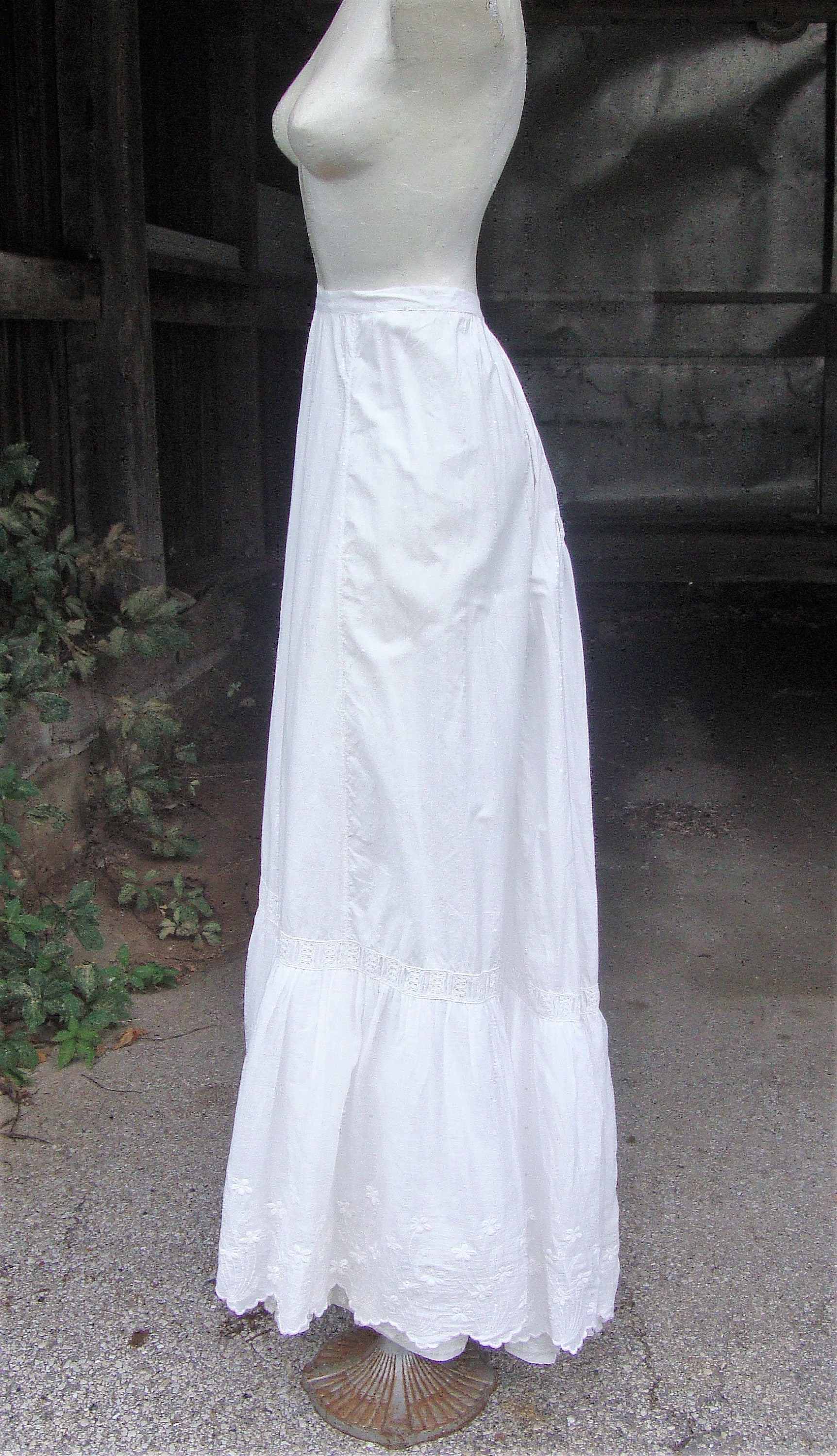 Antique Victorian Edwardian Petticoat With Gathered Back and - Etsy