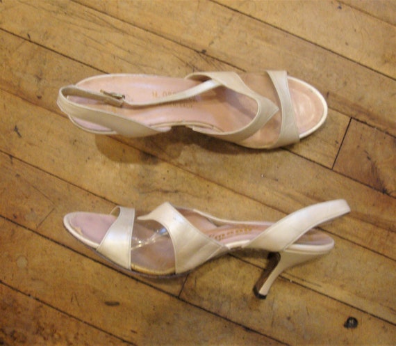 Vintage 1950 s 1960 s Pink Leather and Clear Plastic High Heel Sling Back Shoes size 8.5 Narrow Etsy Canada