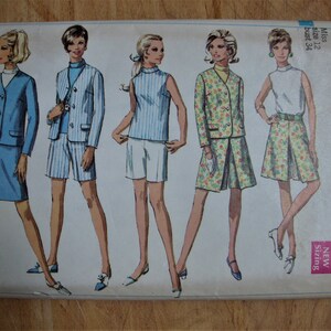 Vintage 1960's Sewing Pattern for Shorts, Jacket, Skirt, Pants Skirt and Blouse