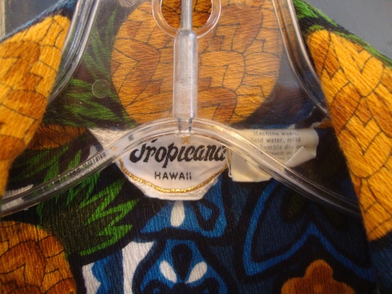 Vintage 1960's 60's Cotton Bark Cloth Tiki Hawaii… - image 2