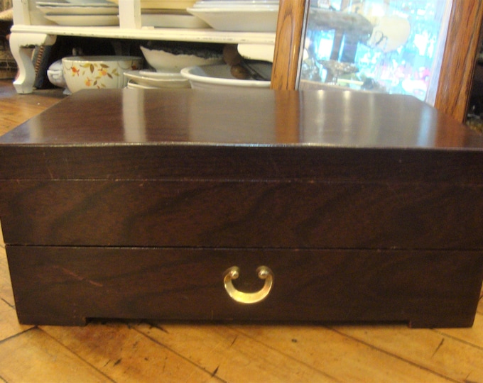 Vintage Wooden Silverware Flatware Storage Box Chest With Etsy
