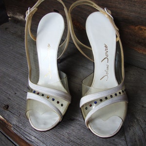 1950s Rhinestone Pin Up Heels - John Jerro - Size 4B