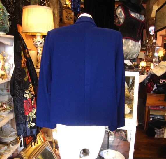 Vintage 1940's Blue Wool Jacket Blazer Jacket * S… - image 7