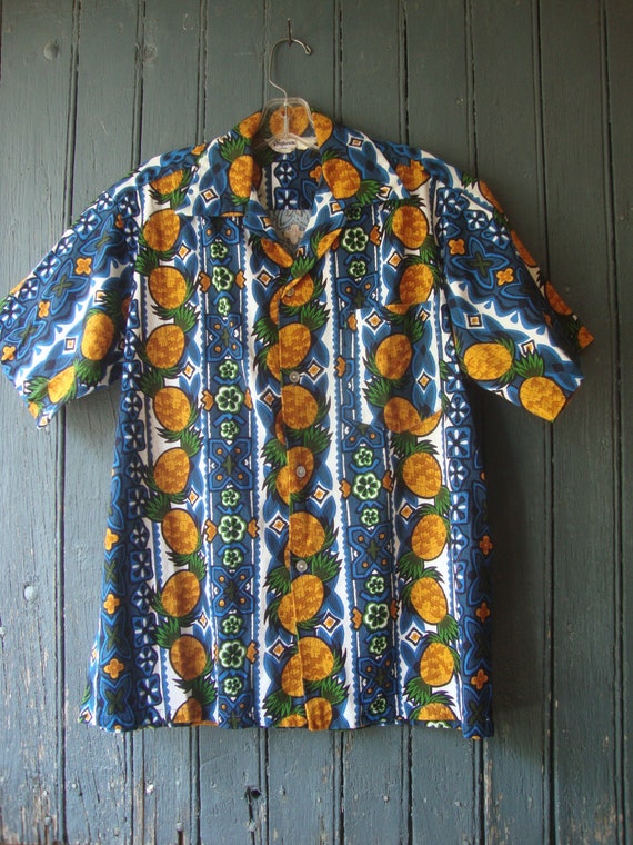 Vintage 1960's 60's Cotton Bark Cloth Tiki Hawaii… - image 1