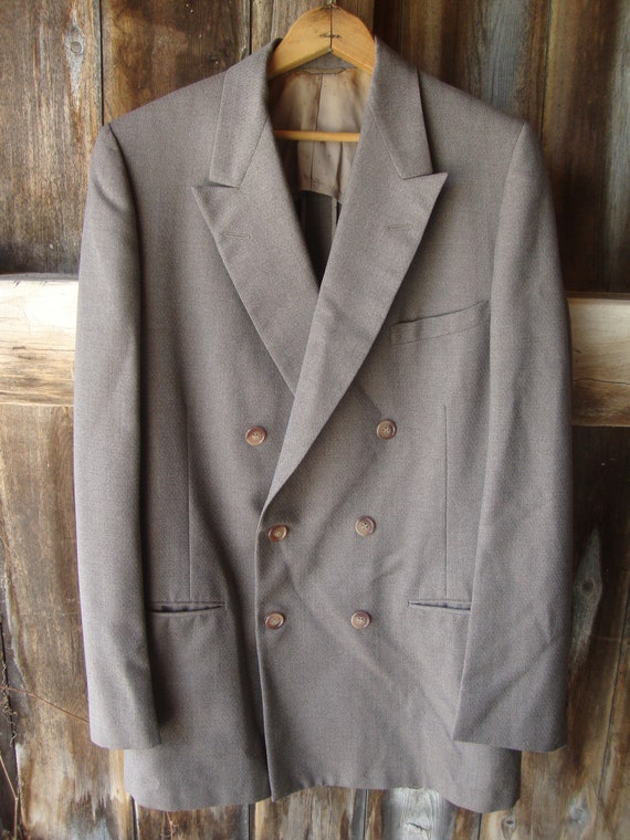 Vintage Light Brown Wool Double Breasted Suit Sport Jacket - Etsy
