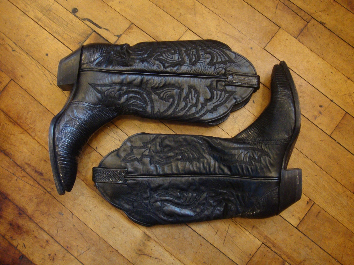 tony lama black lizard