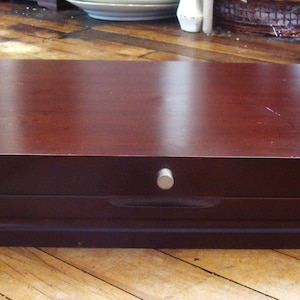 Caja grande de caoba vintage para guardar cubiertos/Wallace/Servicio para 16