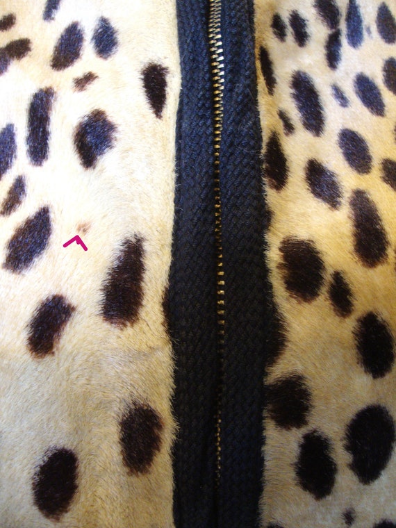 Vintage 1960's Faux Cheetah Fur Zip Front Top or … - image 5
