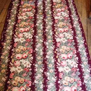 Vintage Cotton Floral Print Upholstery or Drapery Fabric * Super Colors! * 5 and 2/3 Yards!