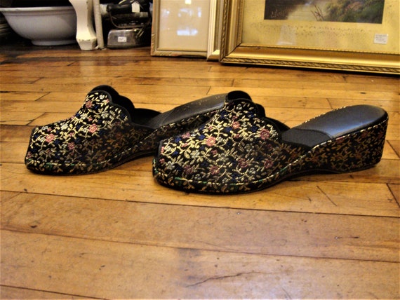 Vintage 1950's 50's Deadstock Brocade Peeptoe Wed… - image 3