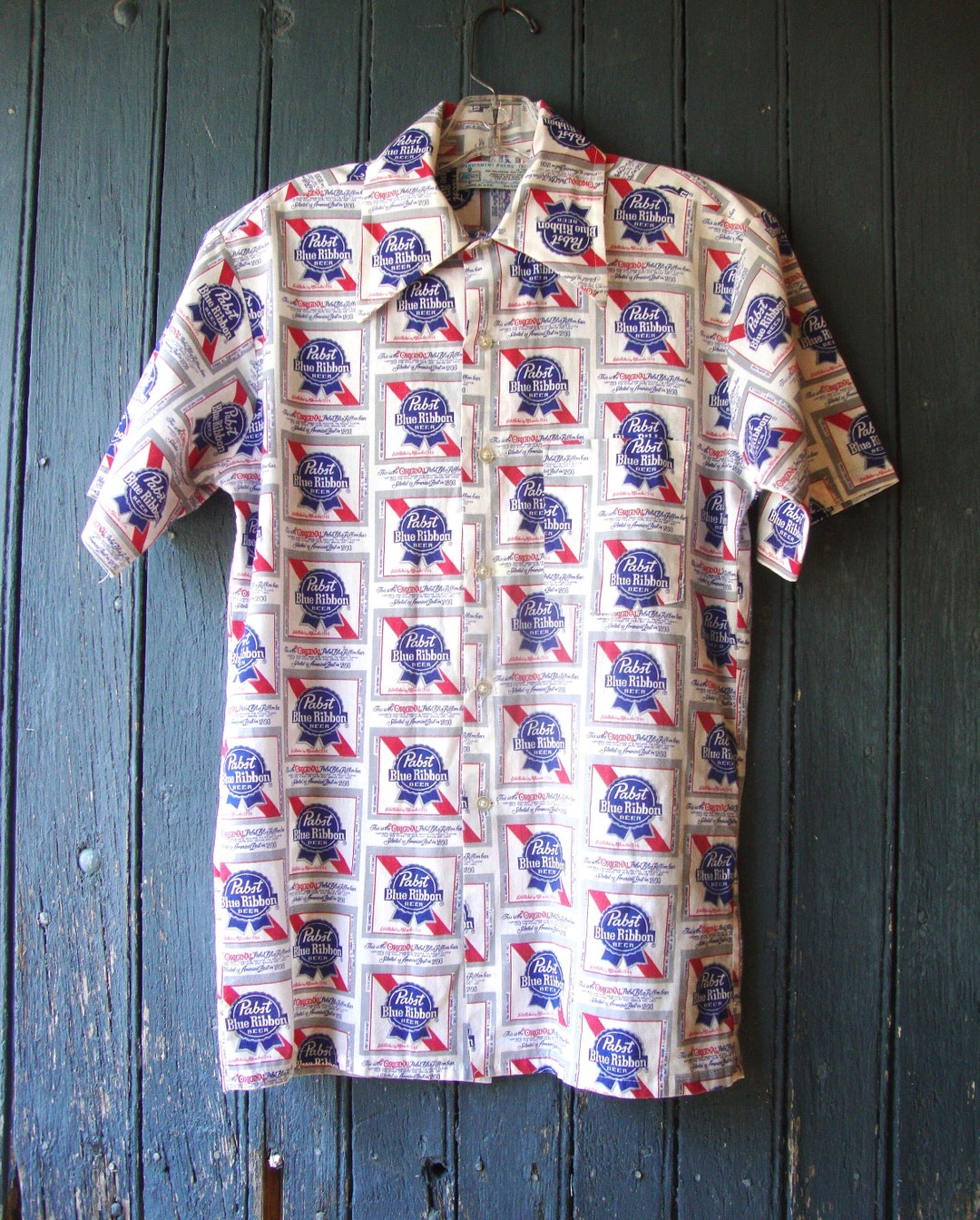トップス 70s K-mart PERMANENNT PRESS SHIRTS Vintage 70s Kmart Shirt Mens L Blue 70s Permanent Press Tail