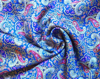 Vintage 1940's 1950's Silky Paisley Print Fabric/ 38" Wide X 4.5 Yards