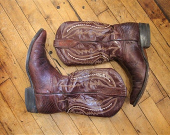 Vintage Brown Leather Cowboy Western Boots/Men's Size 8.5