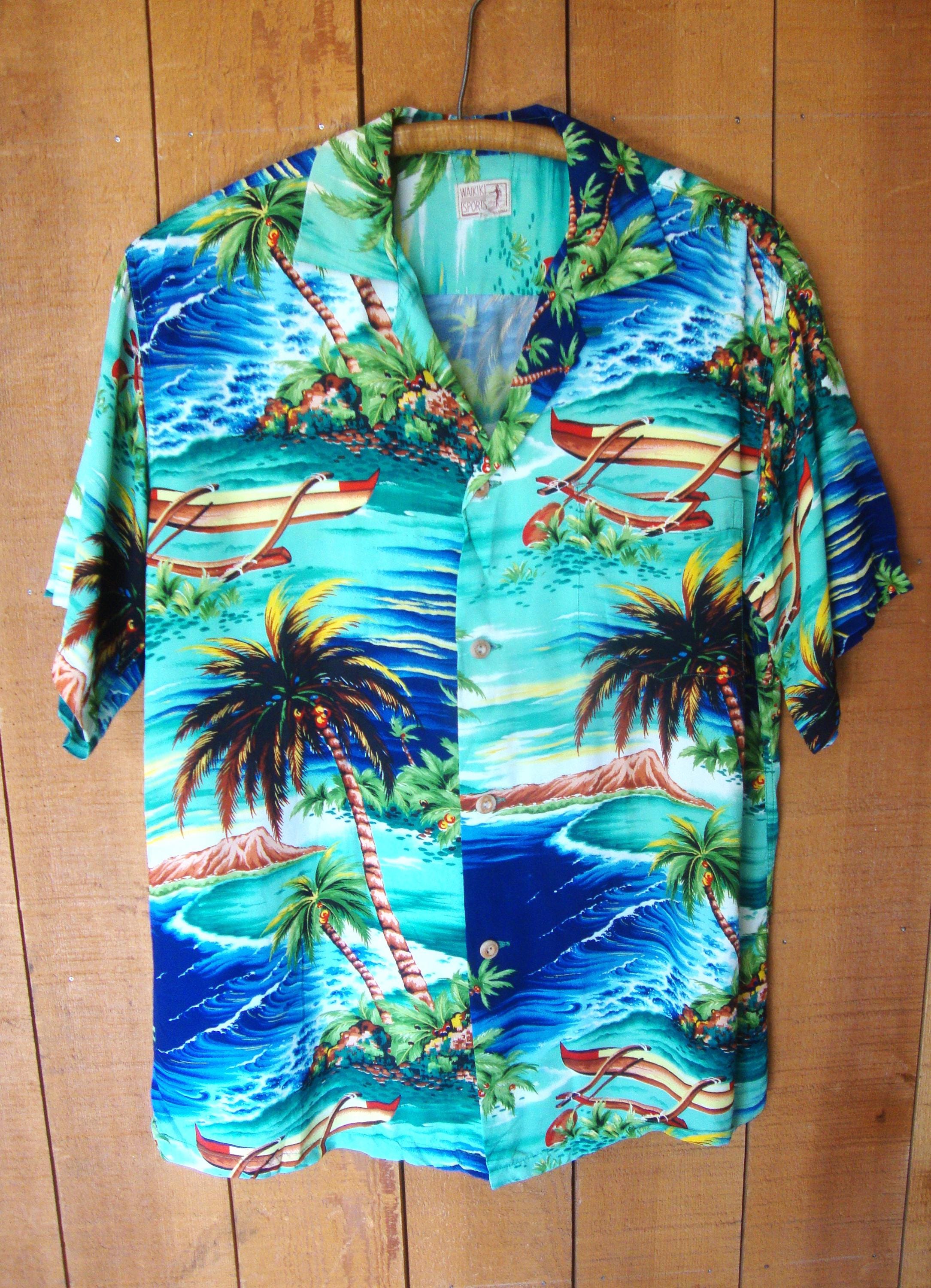 トップス 50s vintage rayon ALOHA shirt Vintage 50s 60s Japan Aloha Hawaiian Shirt Red 40