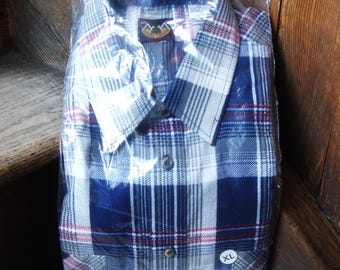 ヴィンテージ デッドストック ロング トレイルズ コットン フランネル チェック シャツ/サイズ XL