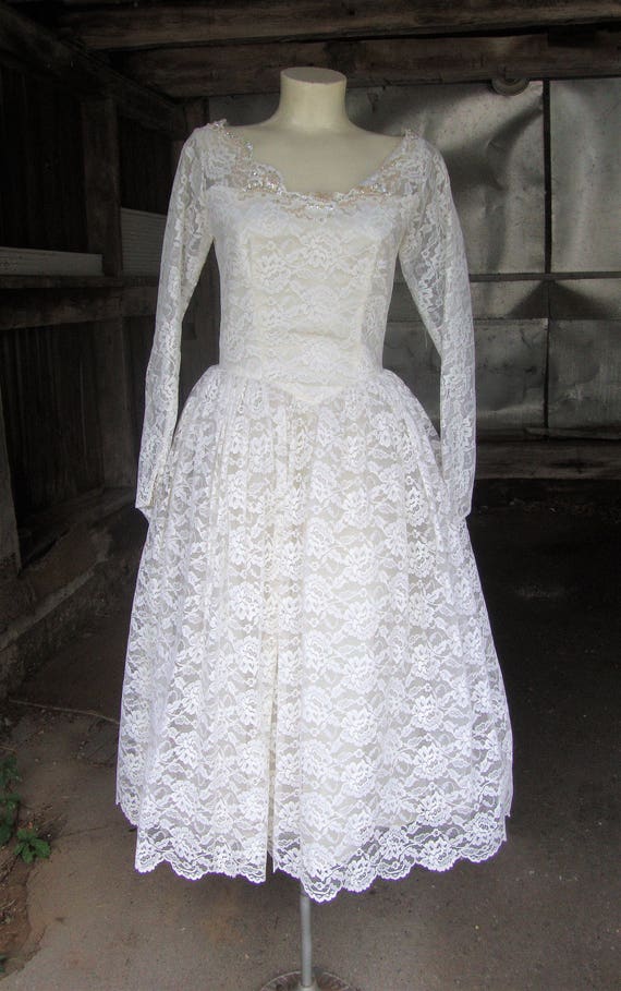 SALE!  Vintage 1950's Lace and Tulle Full Skirt R… - image 2