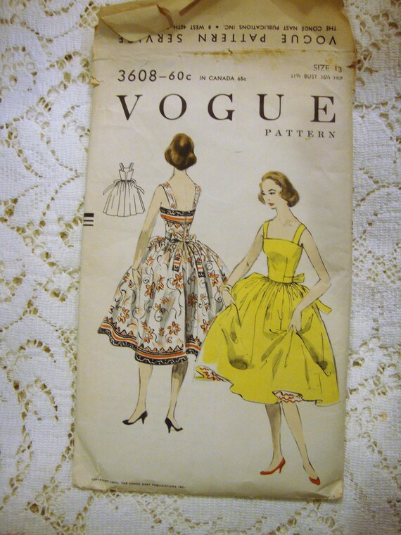 Sewing 1115 1954 Vintage Vogue Sewing Pattern B34 Dress Coat Crafts